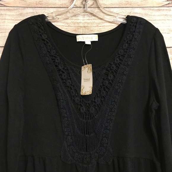 Weekend By Suzanne Betro Embroidered Knit Tunic Top Size Small - Picture 2 of 12